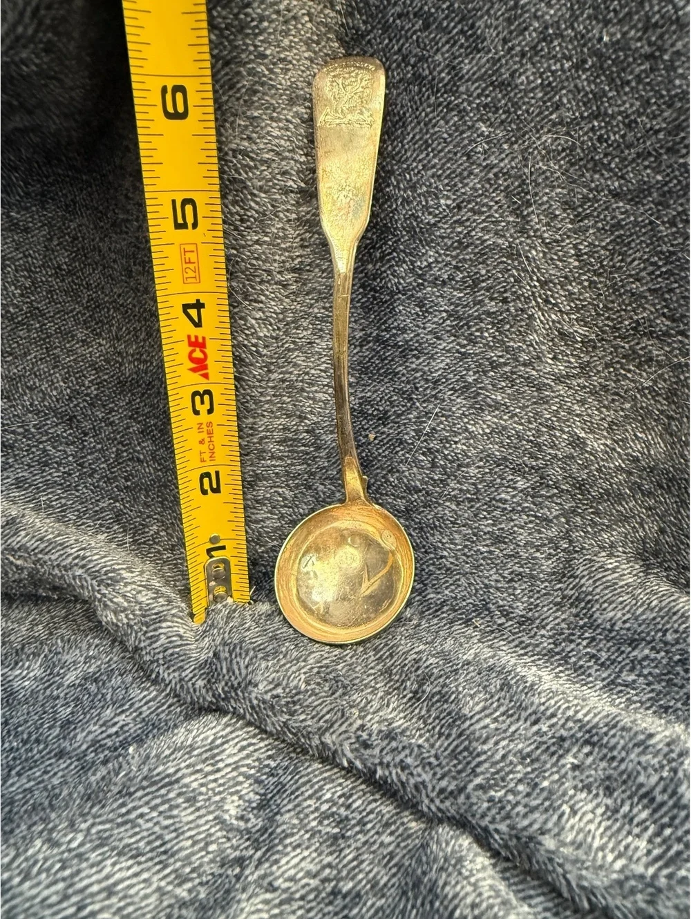 Vintage Oswestry Silver Ladle Spoon with Hallmarks and Crest